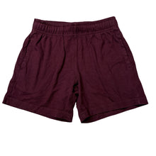 Load image into Gallery viewer, Unisex Brilliant Basics, maroon cotton shorts, elasticated, GUC, size 6,
