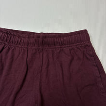 Load image into Gallery viewer, Unisex Brilliant Basics, maroon cotton shorts, elasticated, GUC, size 6,