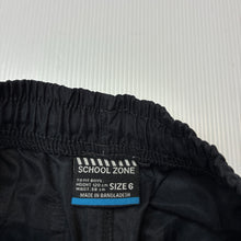 Load image into Gallery viewer, Unisex School Zone, lightweight shorts, elasticated, GUC, size 6,