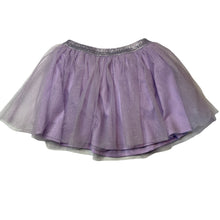 Load image into Gallery viewer, Girls KID, lined purple tulle &amp; silver glitter skirt, elasticated, EUC, size 4,