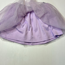 Load image into Gallery viewer, Girls KID, lined purple tulle &amp; silver glitter skirt, elasticated, EUC, size 4,
