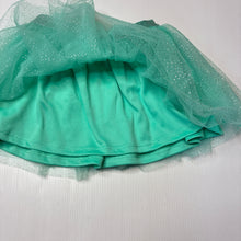 Load image into Gallery viewer, Girls KID, lined green tulle &amp; silver glitter skirt, elasticated, EUC, size 2,