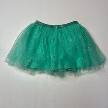 Load image into Gallery viewer, Girls KID, lined green tulle &amp; silver glitter skirt, elasticated, EUC, size 2,