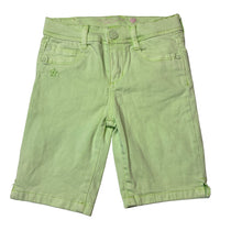 Load image into Gallery viewer, Girls Celebrity Pink, green stretchy shorts, adjustable, light mark front left leg, GUC, size 5,