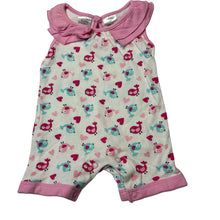 Load image into Gallery viewer, Girls Tiny Little Wonders, soft cotton romper, birds, EUC, size 0000,