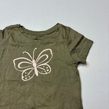 Load image into Gallery viewer, Girls Anko, khaki cotton t-shirt, butterfly, EUC, size 2,