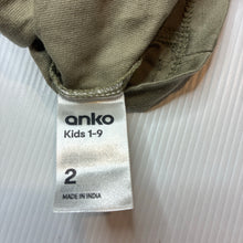 Load image into Gallery viewer, Girls Anko, khaki cotton t-shirt, butterfly, EUC, size 2,