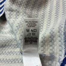 Load image into Gallery viewer, Girls St Bernard, blue &amp; white stripe short sleeve dress, GUC, size 0, L: 40cm
