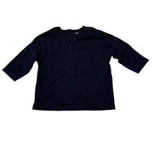 Load image into Gallery viewer, Unisex Dymples, navy cotton long sleeve tee / top, EUC, size 000,