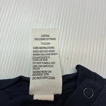 Load image into Gallery viewer, Unisex Dymples, navy cotton long sleeve tee / top, EUC, size 000,