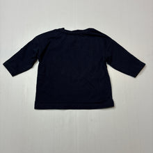 Load image into Gallery viewer, Unisex Dymples, navy cotton long sleeve tee / top, EUC, size 000,