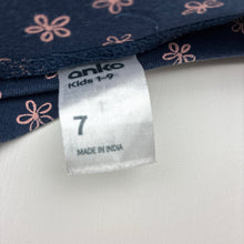 Load image into Gallery viewer, Girls Anko, navy floral bike shorts, wash fade, FUC, size 7,
