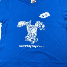 Load image into Gallery viewer, Boys FRUIT OF THE LOOM, rolly toys, blue cotton t-shirt, wash fade, FUC, size 5-6,