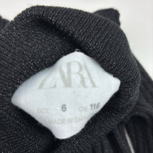 Load image into Gallery viewer, Girls Zara, black ribbed skivvy top, GUC, size 6,