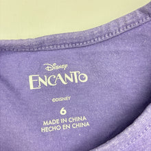 Load image into Gallery viewer, Girls Disney, encanto, stretchy t-shirt, wash fade, FUC, size 6,