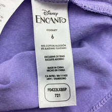 Load image into Gallery viewer, Girls Disney, encanto, stretchy t-shirt, wash fade, FUC, size 6,
