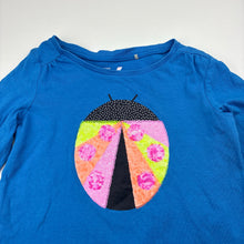 Load image into Gallery viewer, Girls Cotton On, cotton long sleeve t-shirt, sequin ladybird, FUC, size 6,