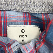 Load image into Gallery viewer, Boys Target, checked lightweight cotton long sleeve shirt, GUC, size 5,