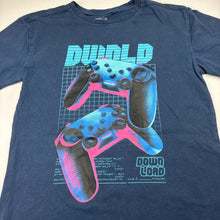 Load image into Gallery viewer, Boys Anko, navy cotton t-shirt, gaming, wash fade, FUC, size 10,