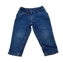 Load image into Gallery viewer, Girls H&amp;T, blue stretch denim jeans adjustable, GUC, size 1,