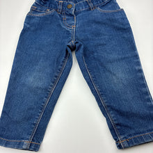 Load image into Gallery viewer, Girls H&amp;T, blue stretch denim jeans adjustable, GUC, size 1,
