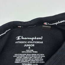 Load image into Gallery viewer, Girls Champion Authentic, black cotton t-shirt / top, FUC, size 4,