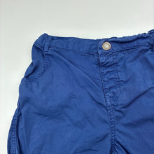 Load image into Gallery viewer, Boys purebaby, blue organic cotton shorts, adjustable, wash fade, FUC, size 4,