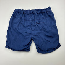 Load image into Gallery viewer, Boys purebaby, blue organic cotton shorts, adjustable, wash fade, FUC, size 4,