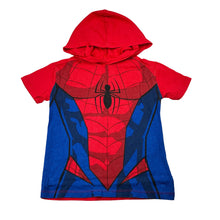 Load image into Gallery viewer, Boys Marvel, spider-man cotton hooded tee / top, wash fade, FUC, size 4,