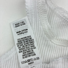 Load image into Gallery viewer, Unisex Bonds, white ribbed cotton singlet top, GUC, size 0000,