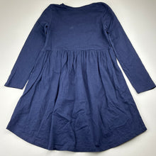 Load image into Gallery viewer, Girls KID, navy cotton long sleeve dress, butterfly, GUC, size 6, L: 65cm