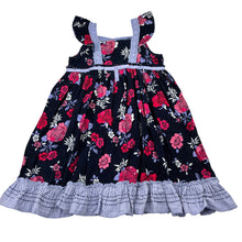 Load image into Gallery viewer, Girls Pumpkin Patch, floral corduroy cotton dress, FUC, size 4, L: 54cm