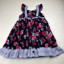 Load image into Gallery viewer, Girls Pumpkin Patch, floral corduroy cotton dress, FUC, size 4, L: 54cm