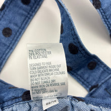 Load image into Gallery viewer, Girls Anko, denim lightweight overalls dress / pinafore, GUC, size 4, L: 52cm