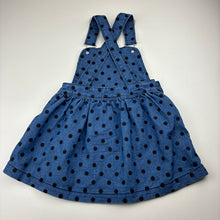 Load image into Gallery viewer, Girls Anko, denim lightweight overalls dress / pinafore, GUC, size 4, L: 52cm
