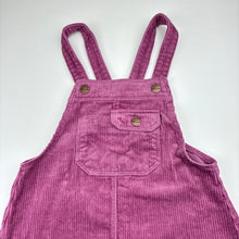 Load image into Gallery viewer, Girls Zara, corduroy cotton overalls dress / pinafore, EUC, size 3-4, L: 55cm