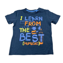 Load image into Gallery viewer, Boys Favourites, navy cotton t-shirt, EUC, size 4,