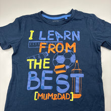 Load image into Gallery viewer, Boys Favourites, navy cotton t-shirt, EUC, size 4,