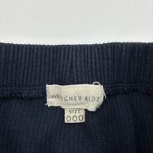 Load image into Gallery viewer, Unisex Designer Kidz, navy ribbed pants / bottoms, elasticated, wash fade, FUC, size 000,