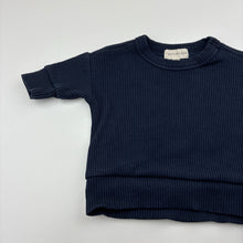 Load image into Gallery viewer, Unisex Designer Kidz, navy ribbed top, wash fade, FUC, size 000,