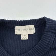 Load image into Gallery viewer, Unisex Designer Kidz, navy ribbed top, wash fade, FUC, size 000,