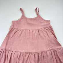 Load image into Gallery viewer, Girls Anko, pink viscose / linen summer dress, GUC, size 5, L: 57cm