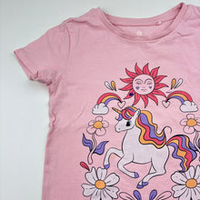 Load image into Gallery viewer, Girls Target, organic cotton t-shirt, unicorn, FUC, size 5,