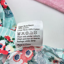 Load image into Gallery viewer, Girls John Lewis, spliced floral cotton / knit long-sleeve dress, FUC, size 0, L: 41cm