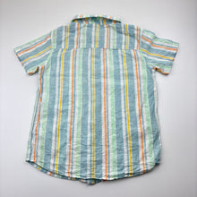 Load image into Gallery viewer, Boys Anko, striped linen / cotton short-sleeve shirt, EUC, size 7,