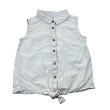 Load image into Gallery viewer, Girls Anko, embroidered cotton tie front sleeveless top, FUC, size 7,