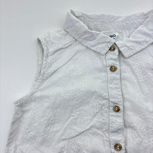 Load image into Gallery viewer, Girls Anko, embroidered cotton tie front sleeveless top, FUC, size 7,
