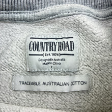 Load image into Gallery viewer, Unisex Country Road, embroidered heritage cotton sweater / jumper, marks on cuffs, FUC, size 7,