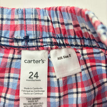 Load image into Gallery viewer, Boys Carter's, checked lightweight cotton shorts, elasticated, FUC, size 2,