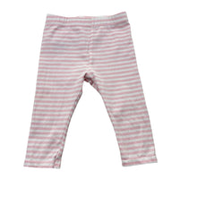Load image into Gallery viewer, Girls Bilbi, pink striped stretchy leggings / bottoms, GUC, size 00,
